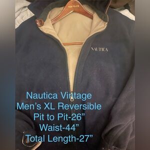 Nautica Men's Reversible Bomber Jacket - Navy and Beige